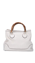Gucci Bamboo Handle Tote Bag - Krämfärgad