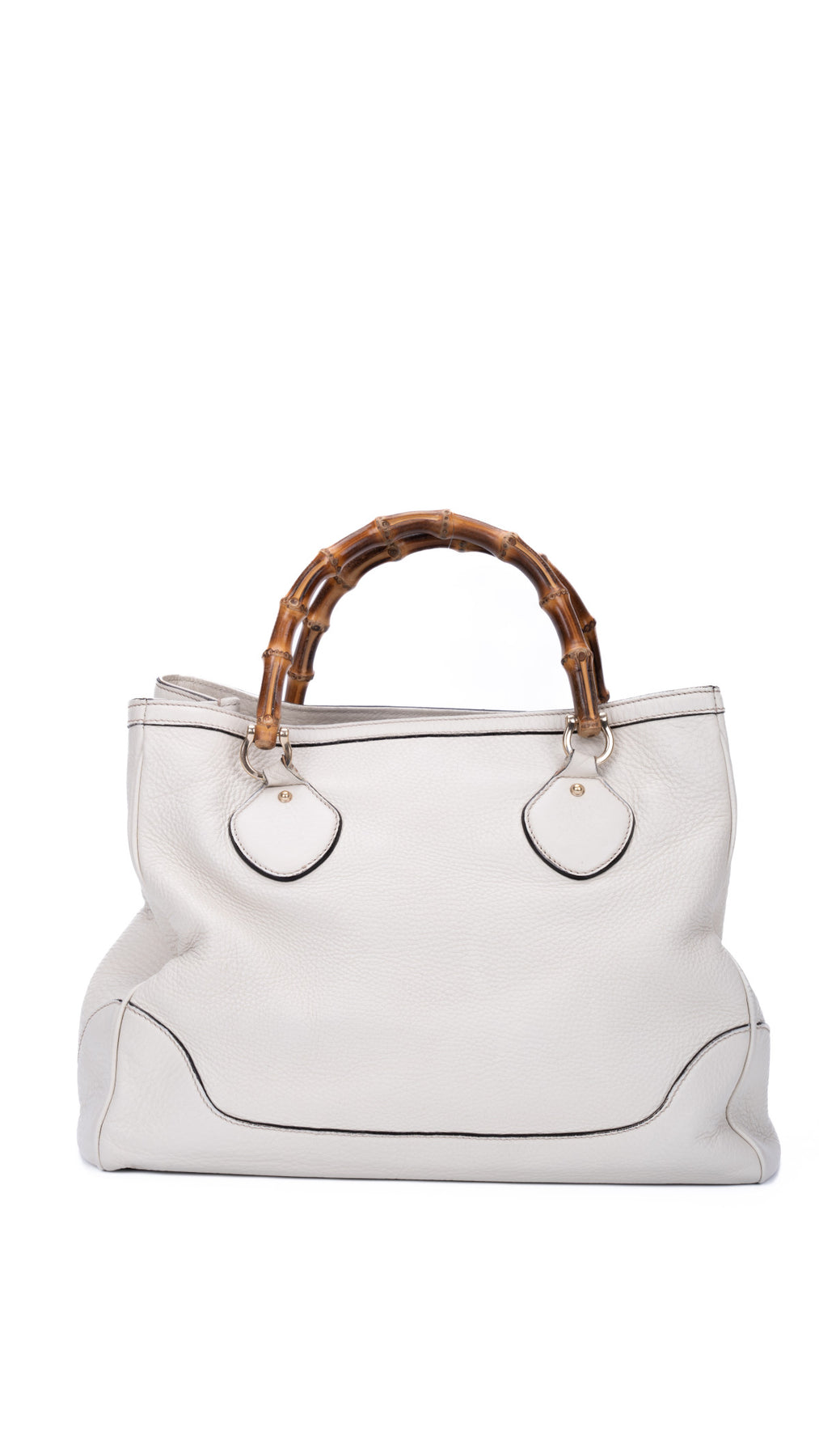 Gucci Bamboo Handle Tote Bag - Krämfärgad