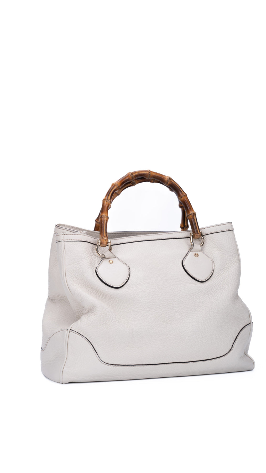 Gucci Bamboo Handle Tote Bag - Krämfärgad