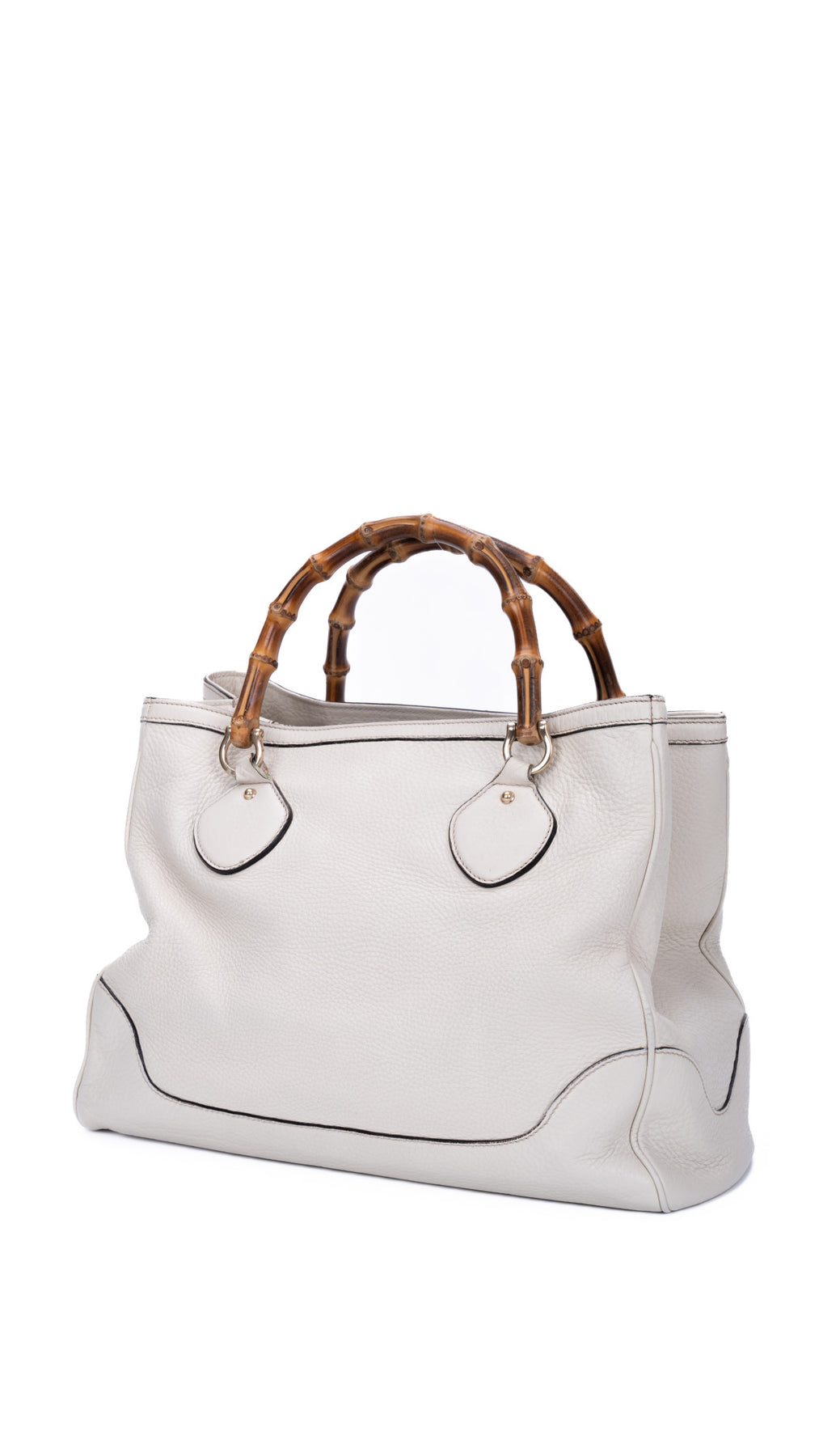 Gucci Bamboo Handle Tote Bag - Krämfärgad