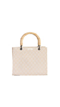 Gucci Monogram Bamboo Handle Tote Bag - Beige