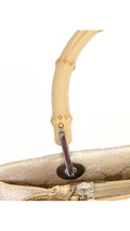 Gucci Monogram Bamboo Handle Tote Bag - Beige