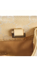 Gucci Monogram Bamboo Handle Tote Bag - Beige