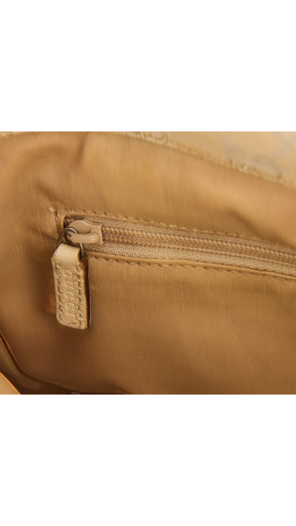 Gucci Monogram Bamboo Handle Tote Bag - Beige
