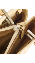 Gucci Monogram Bamboo Handle Tote Bag - Beige