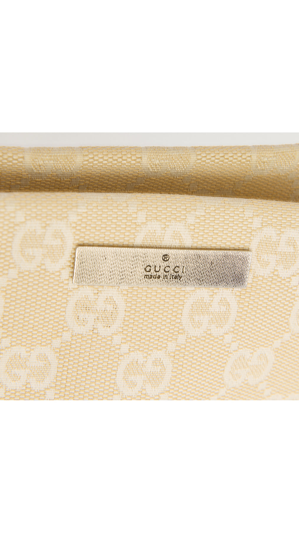 Gucci Monogram Bamboo Handle Tote Bag - Beige