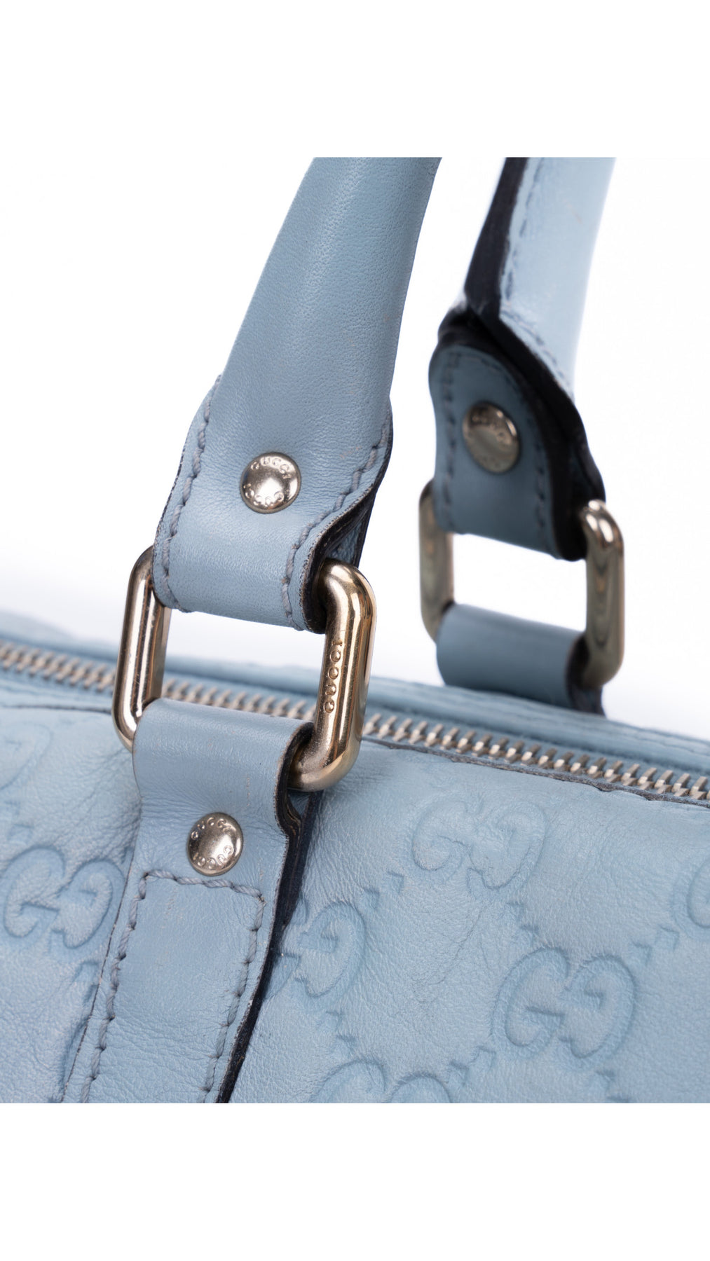 Gucci Boston Bag Monogram - Ljusblå
