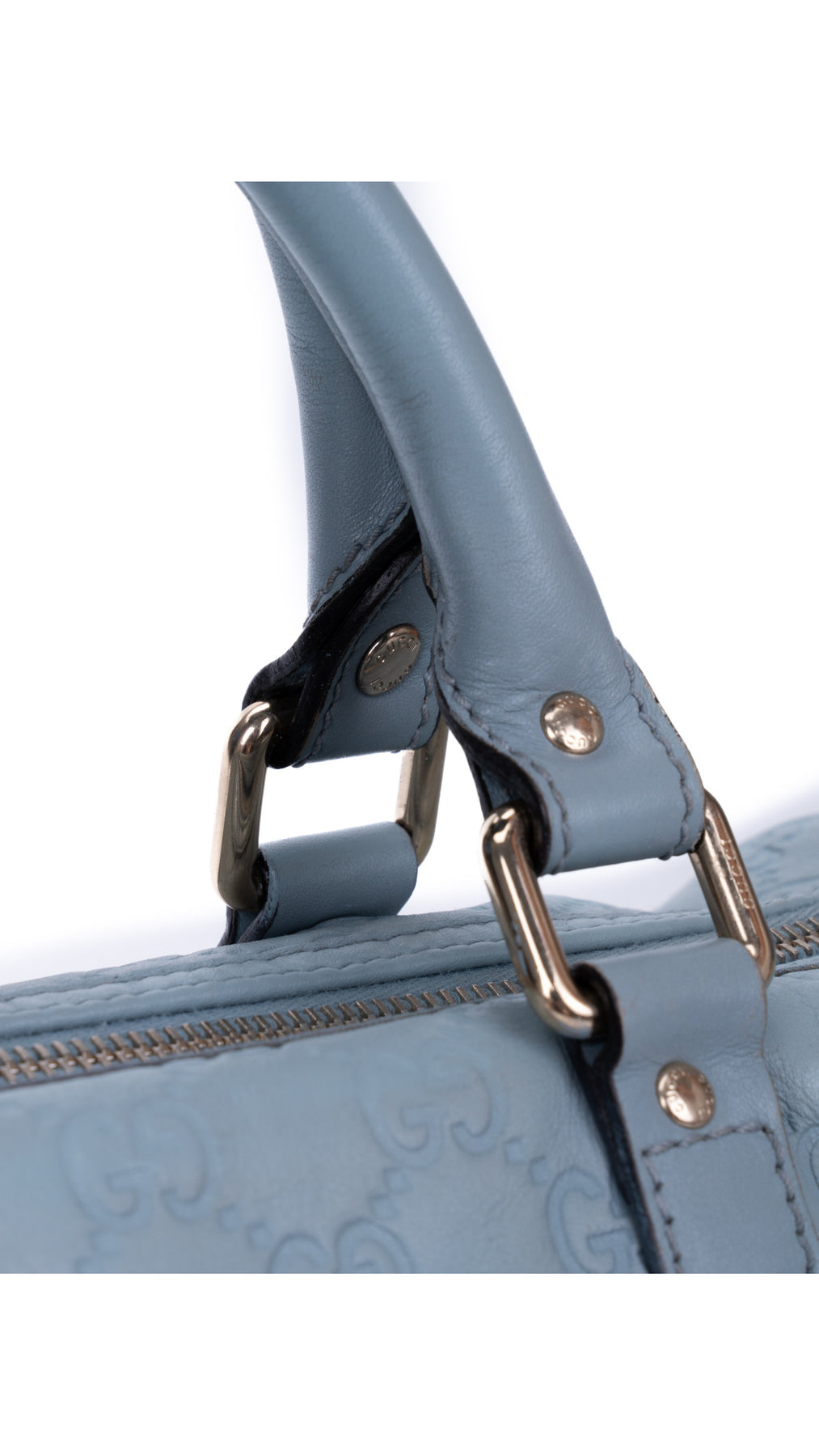 Gucci Boston Bag Monogram - Ljusblå