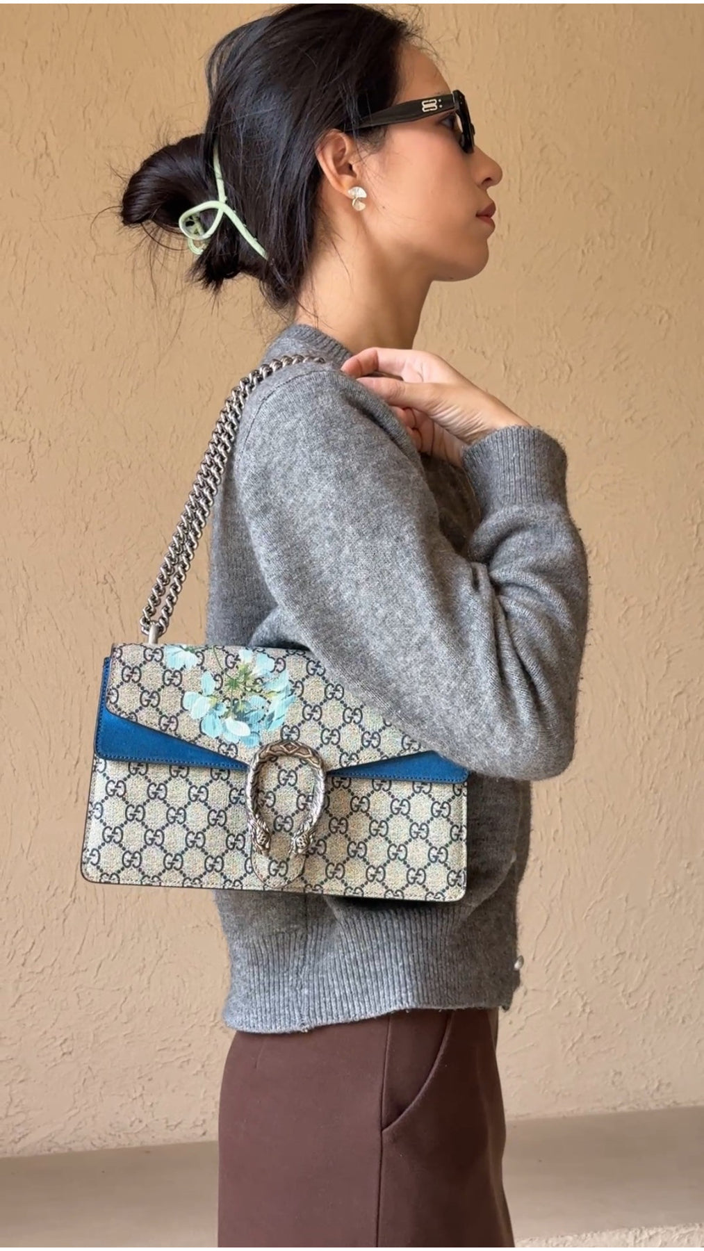Gucci Dionysus Gg Blooms Shoulder Bag - Blue