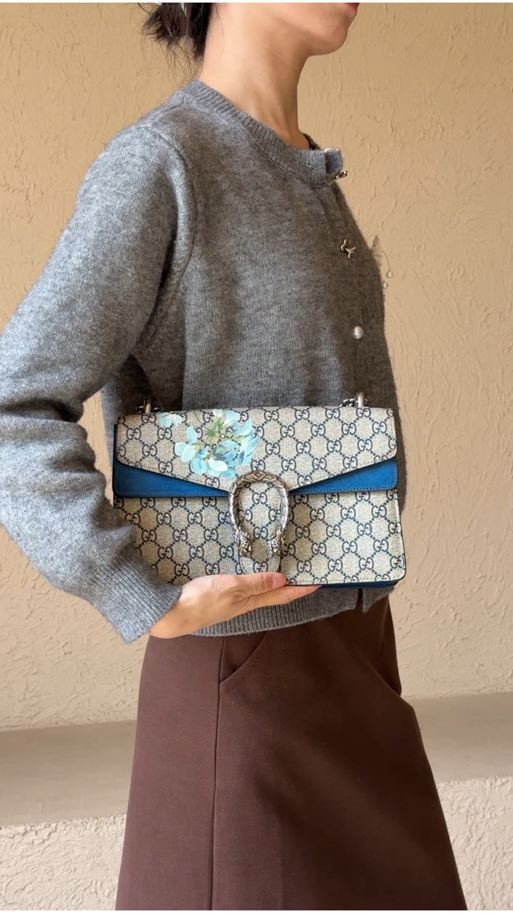 Gucci Dionysus Gg Blooms Shoulder Bag - Blue