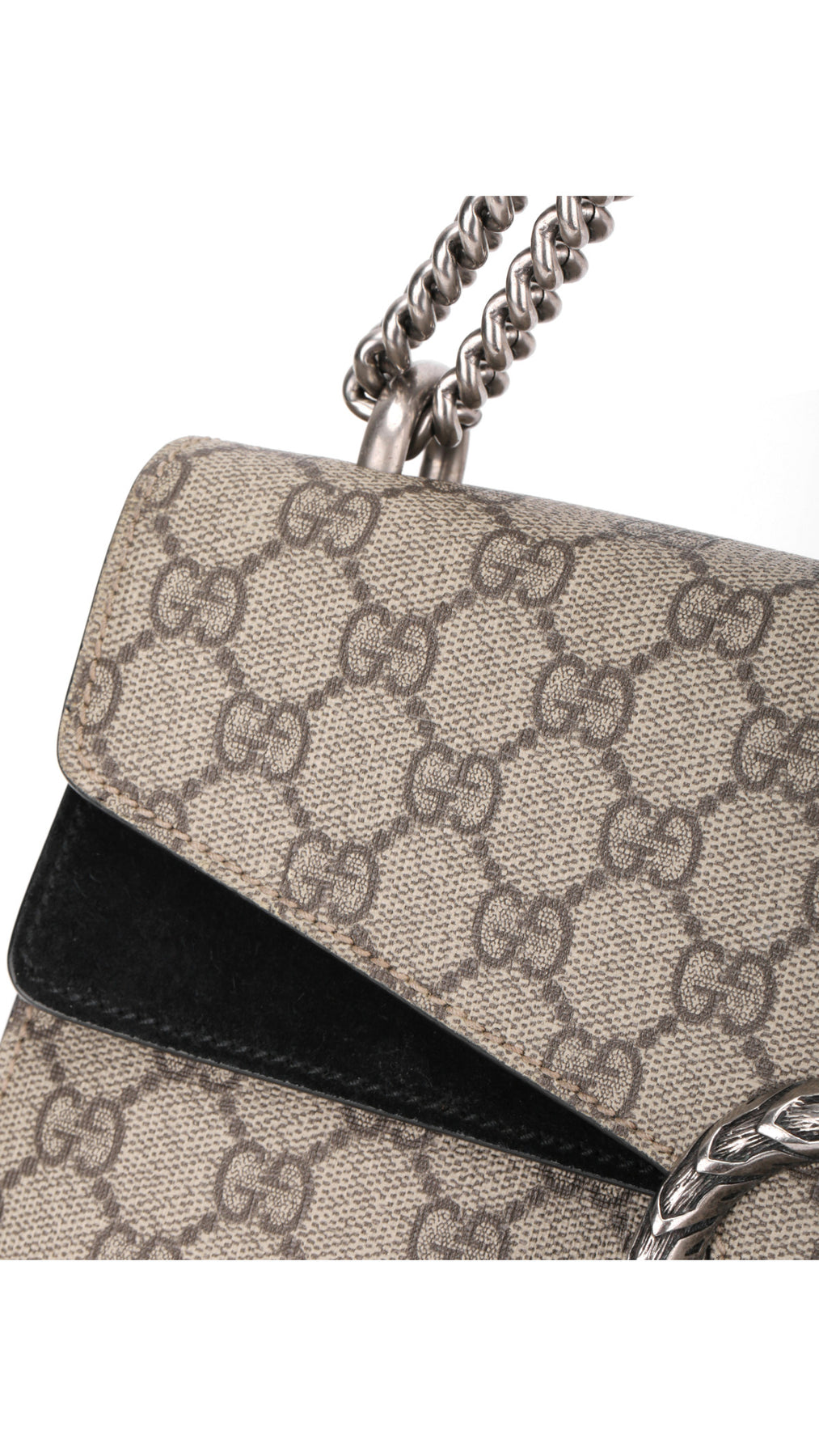 Gucci Dionysus Gg Supreme Shoulder Bag Small - Grey/Black