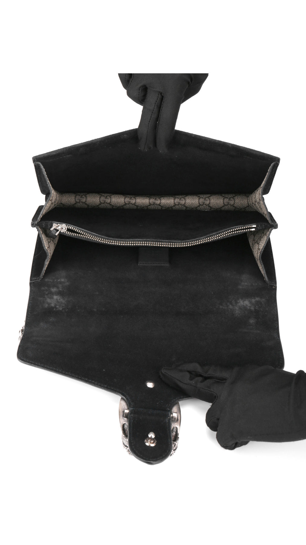 Gucci Dionysus Gg Supreme Shoulder Bag Small - Grey/Black