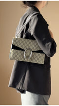 Gucci Dionysus Gg Supreme Shoulder Bag Small - Grey/Black