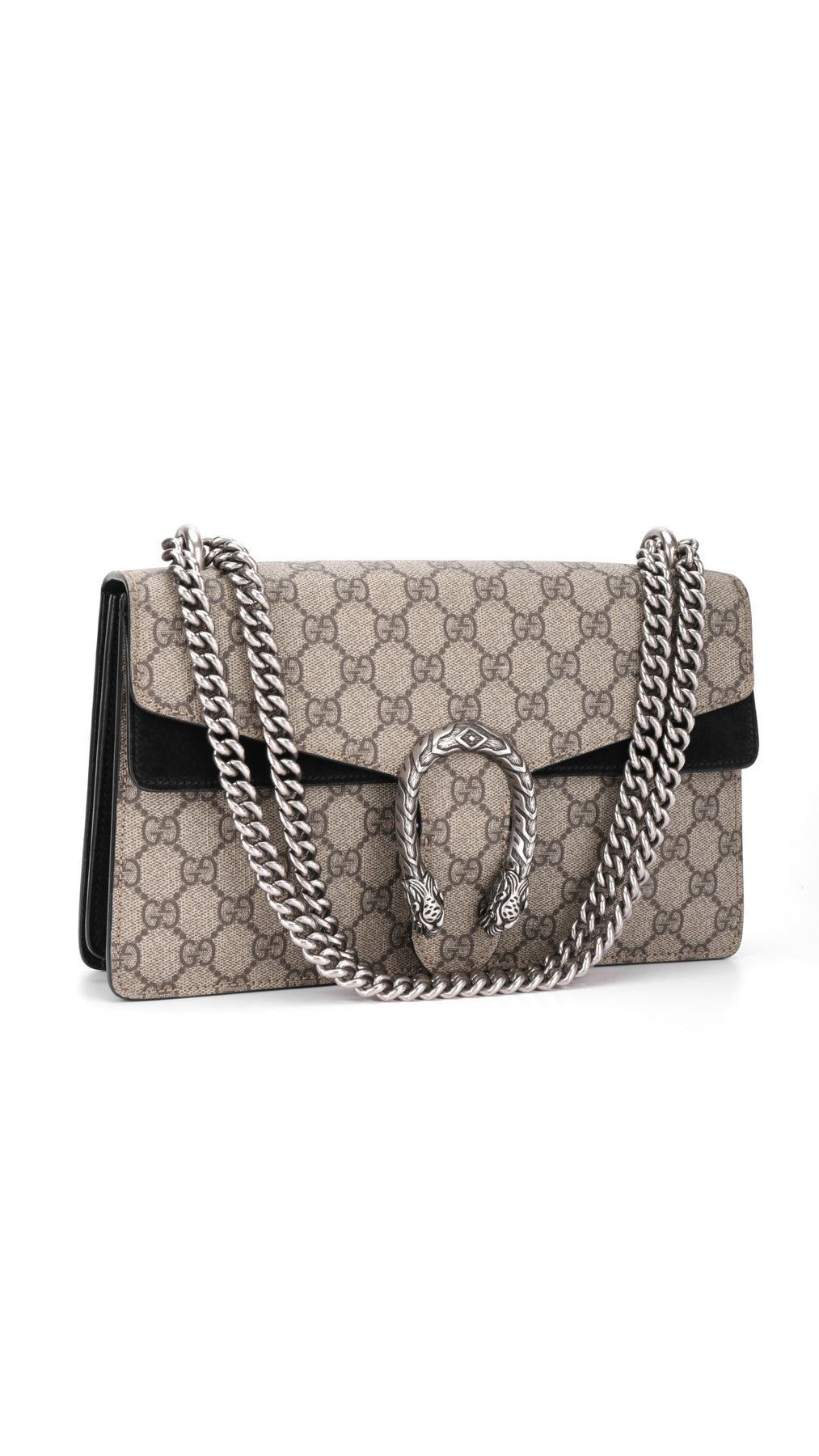 Gucci Dionysus Gg Supreme Shoulder Bag Small - Grey/Black