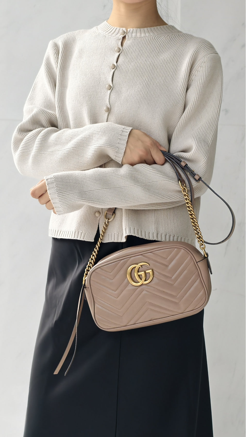 Gucci Gg Marmont Matelassé Camera Bag - Dusty Pink