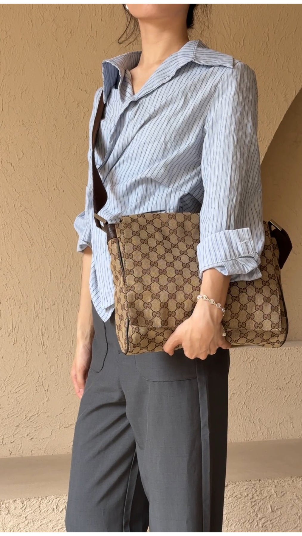 Gucci GG Supreme Axelväska - Beige