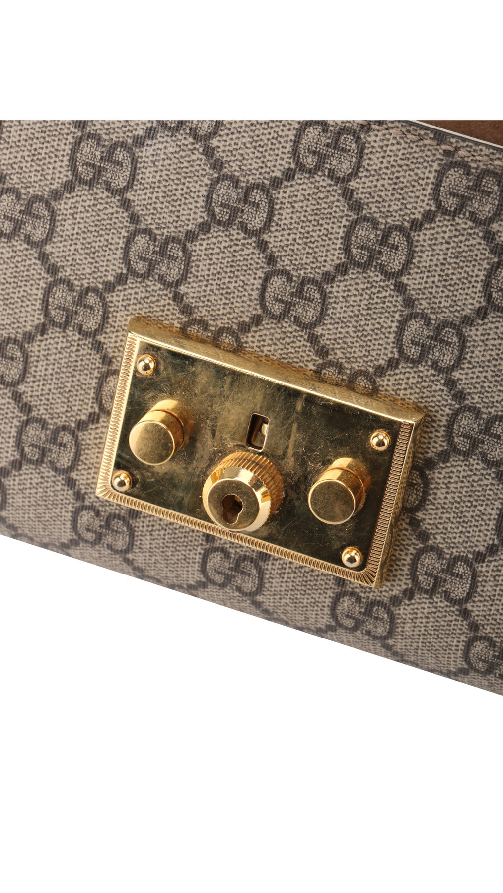 Gucci GG Supreme Padlock Shoulder Bag - Beige