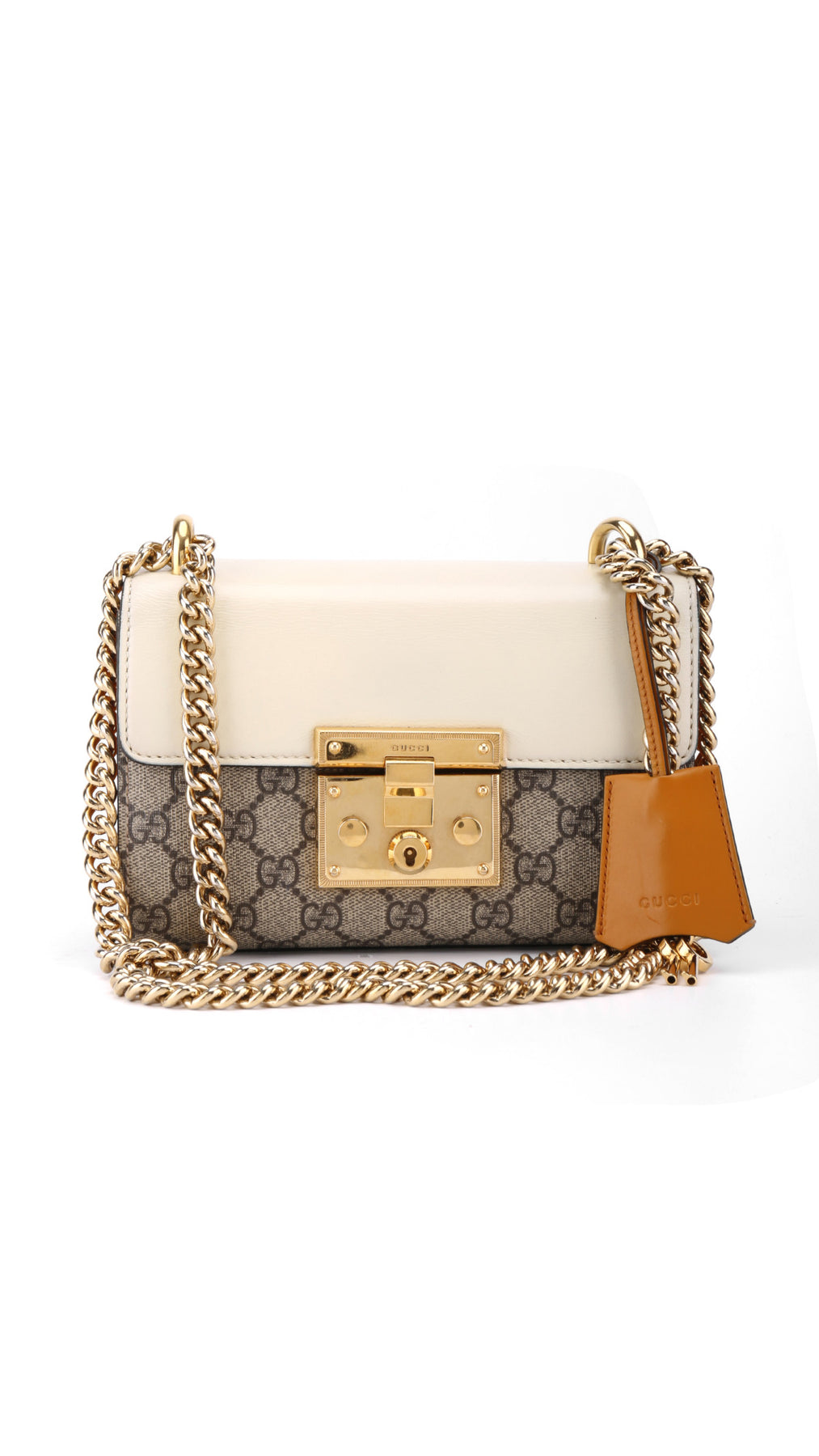 Gucci GG Supreme Padlock Shoulder Bag - Beige
