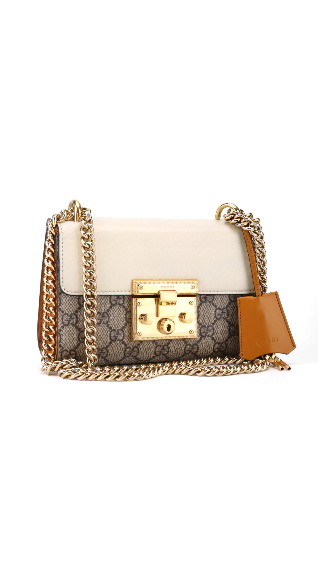 Gucci GG Supreme Padlock Shoulder Bag - Beige