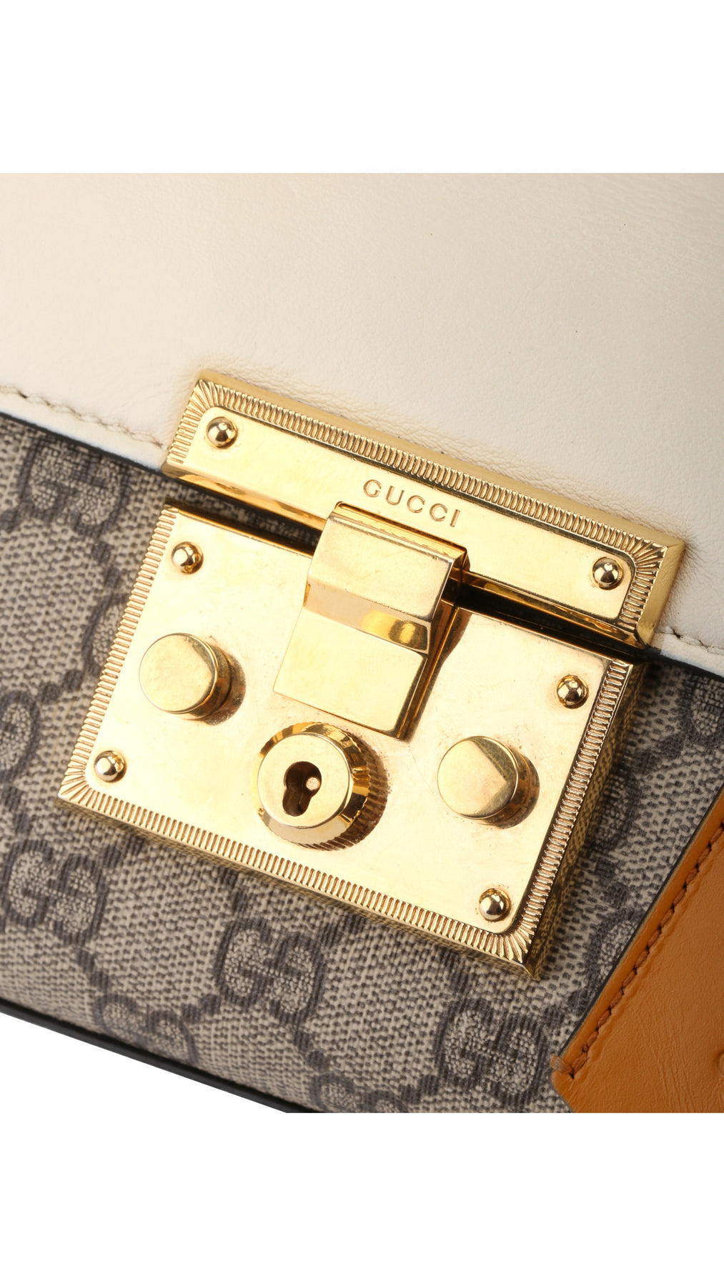 Gucci GG Supreme Padlock Shoulder Bag - Beige