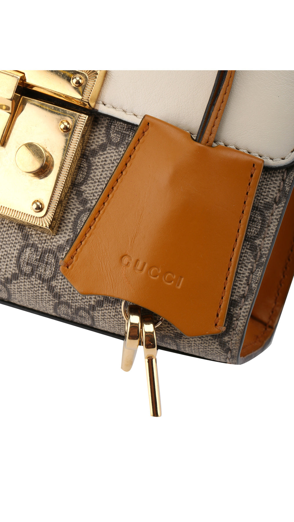 Gucci GG Supreme Padlock Shoulder Bag - Beige
