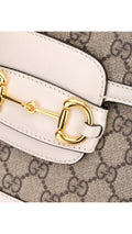 Gucci Horsebit 1995 Axelväska - Grå/Vit