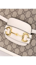 Gucci Horsebit 1995 Axelväska - Grå/Vit