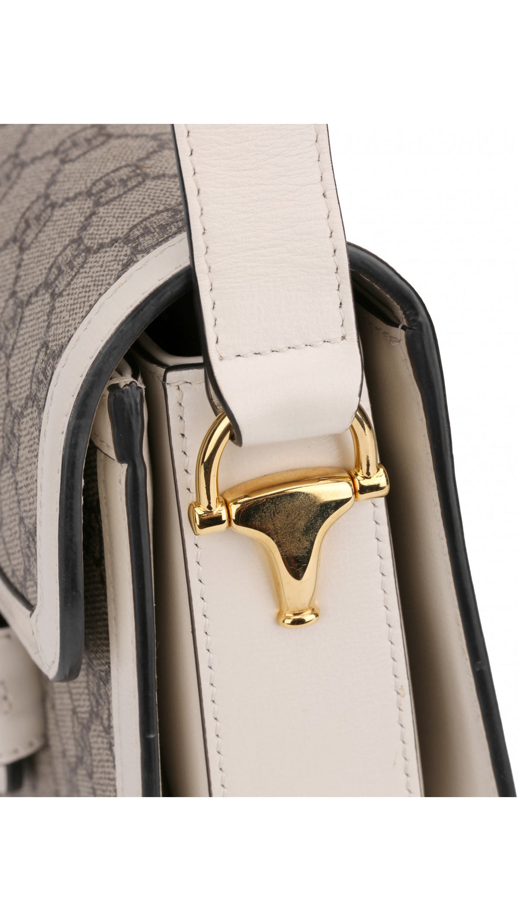 Gucci Horsebit 1995 Axelväska - Grå/Vit