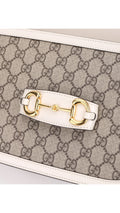 Gucci Horsebit 1995 Axelväska - Grå/Vit