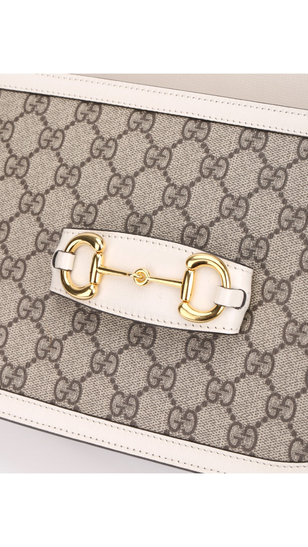 Gucci Horsebit 1995 Axelväska - Grå/Vit