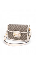 Gucci Horsebit 1995 Axelväska - Grå/Vit