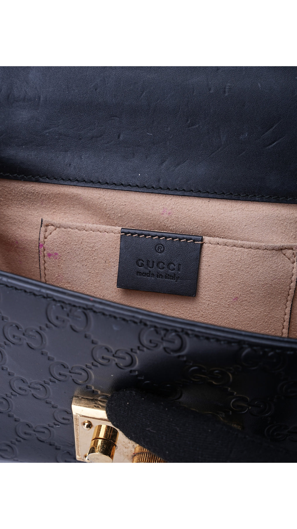 Gucci Padlock Axelväska Guccissima - Svart