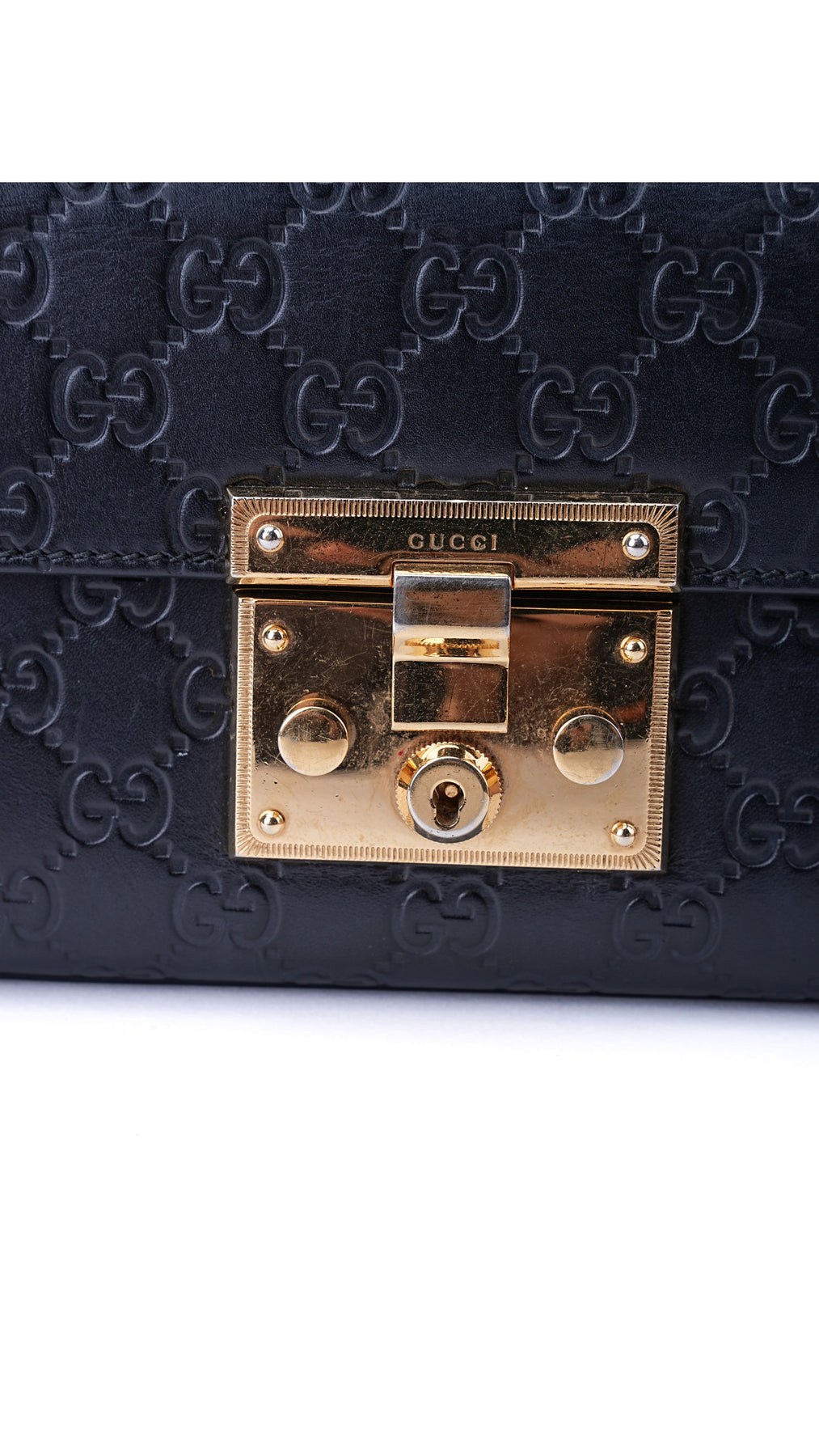 Gucci Padlock Axelväska Guccissima - Svart