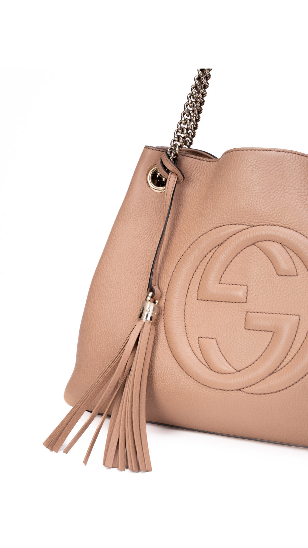 Gucci Soho Chain Tote Bag - Beige