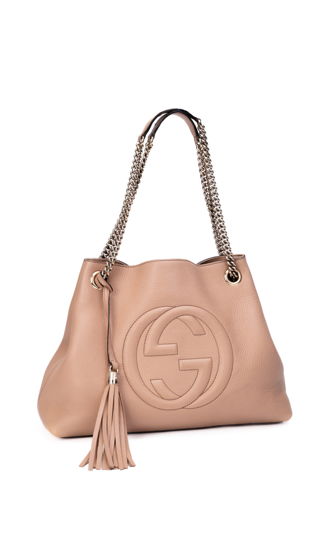 Gucci Soho Chain Tote Bag - Beige