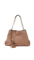 Gucci Soho Chain Tote Bag - Beige