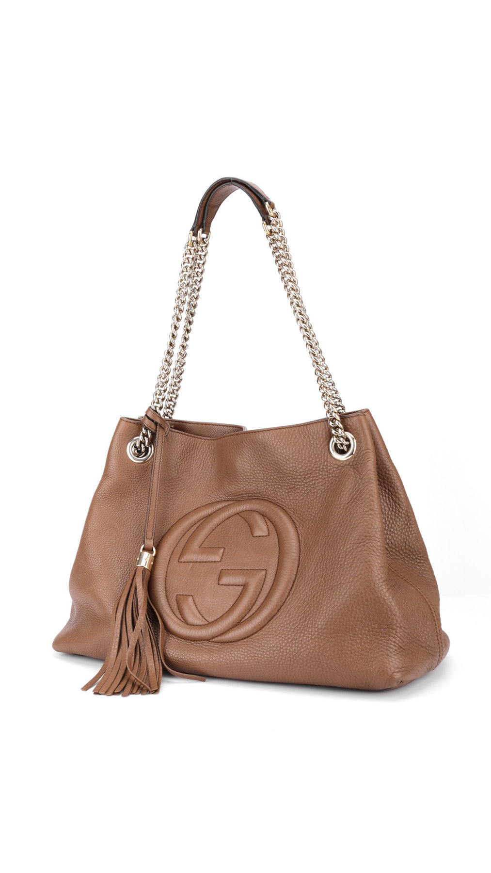 Gucci Soho Chain Tote Bag - Beige