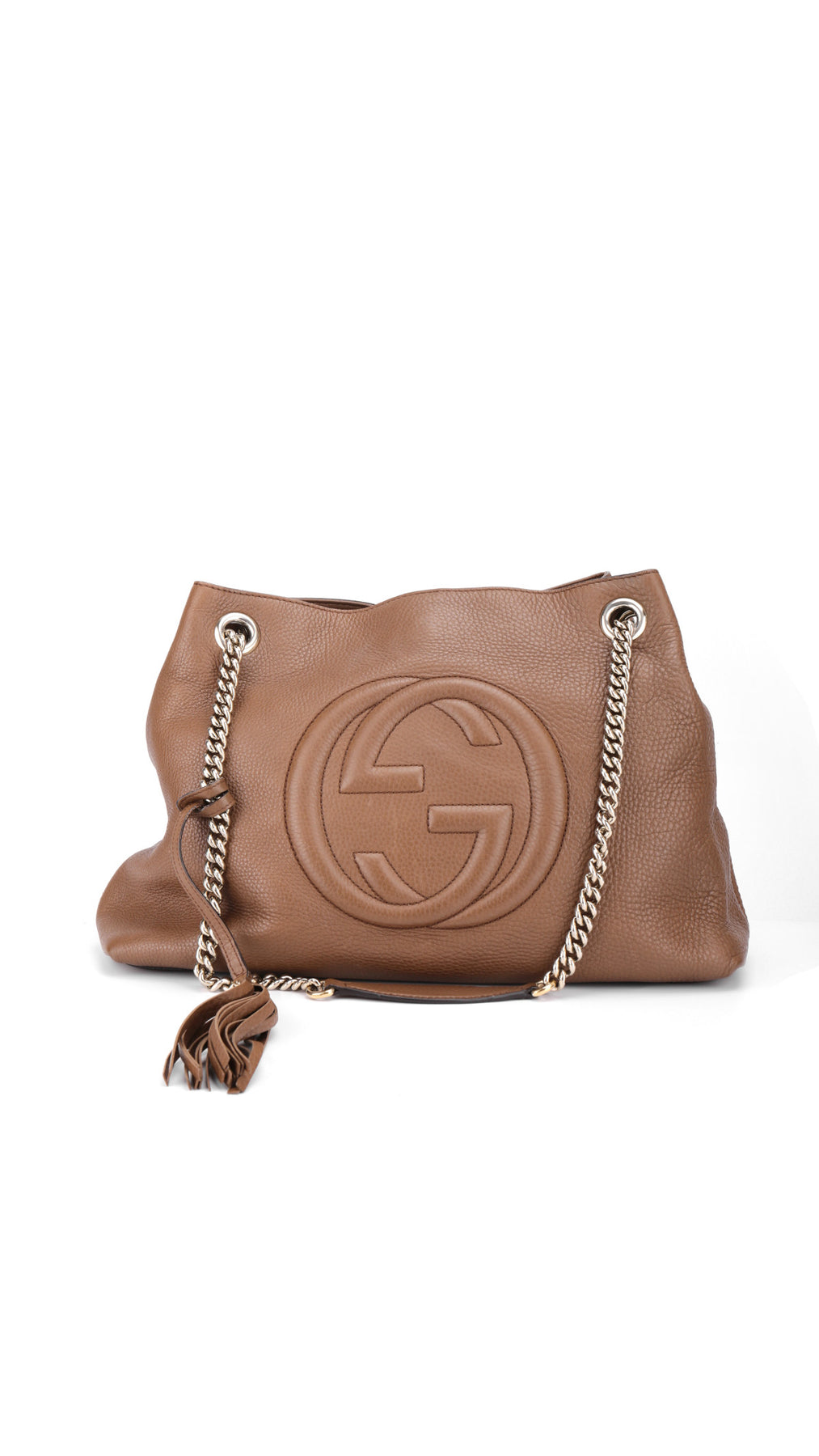 Gucci Soho Chain Tote Bag - Beige