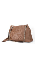 Gucci Soho Chain Tote Bag - Beige