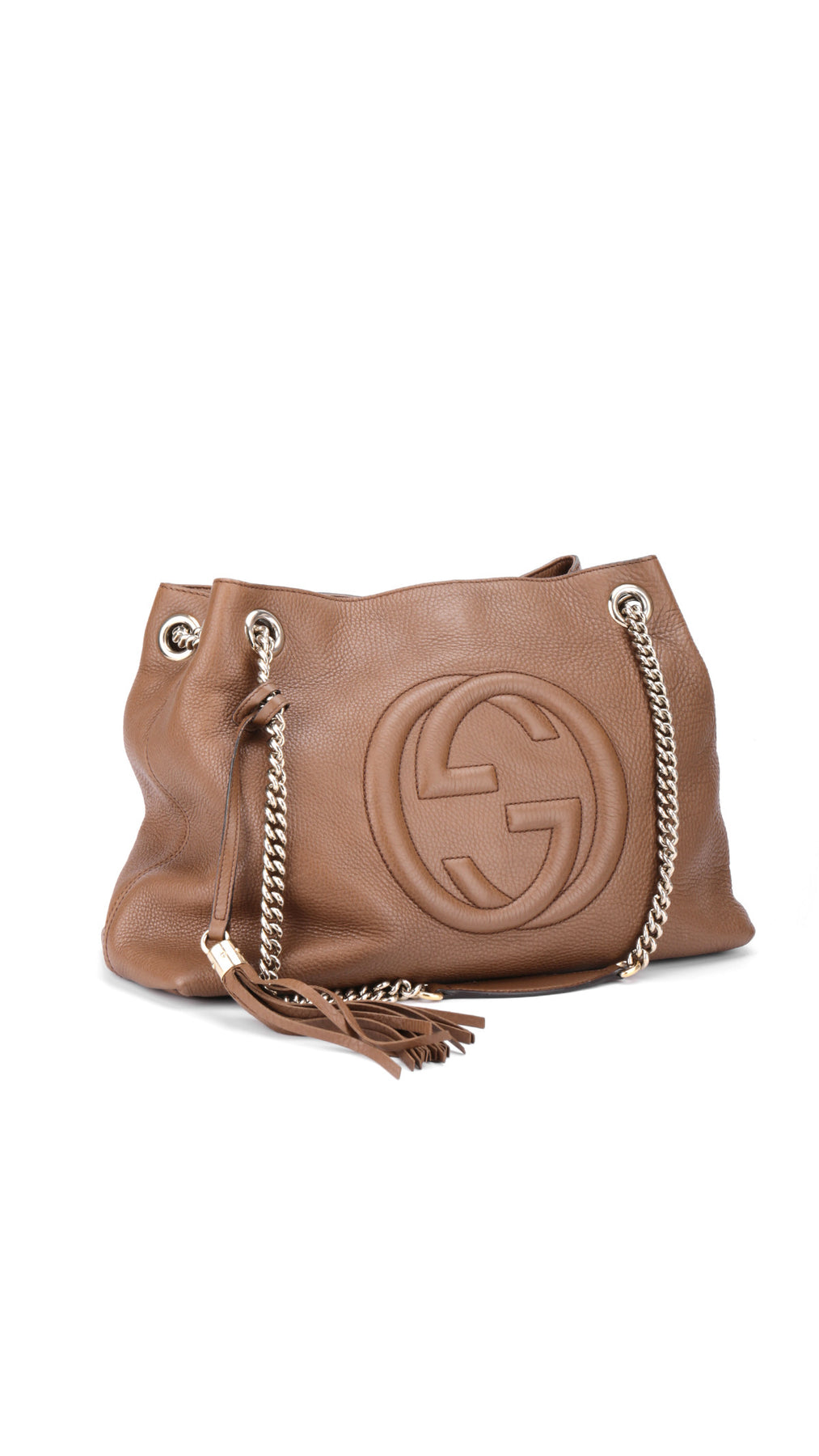 Gucci Soho Chain Tote Bag - Beige