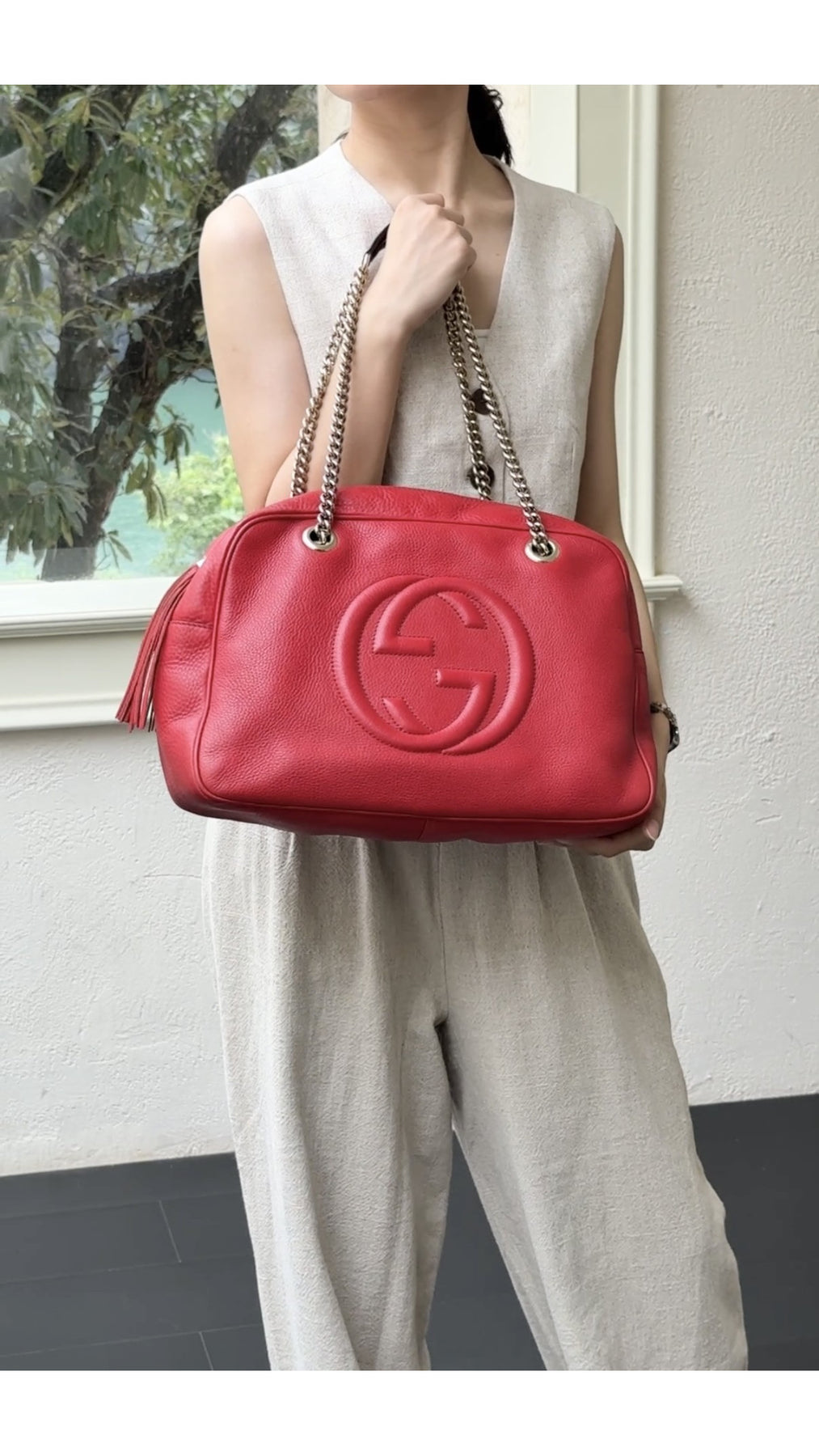 Gucci Soho Disco Tote Bag - Röd