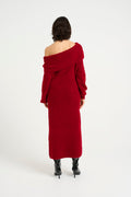Alphagz Off Shoulder Dress - Haute Red Melange