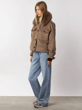 Charlie Jacket - Faux Fur - Wool Brown