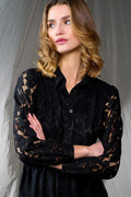Pixi Shirt Dress Lace - Black
