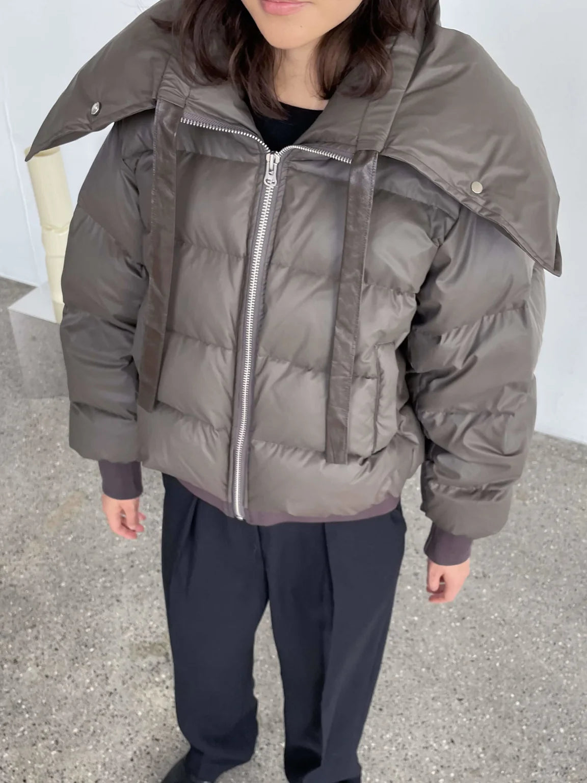 Morgan Puffer Jacket - Grå/Brun