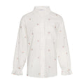 Roberta Frill Shirt - White Embroidery