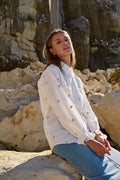 Roberta Frill Shirt - White Embroidery
