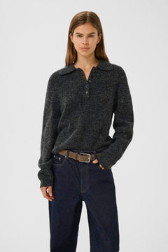 GZalpha Polo Pullover - Charcoal Melange
