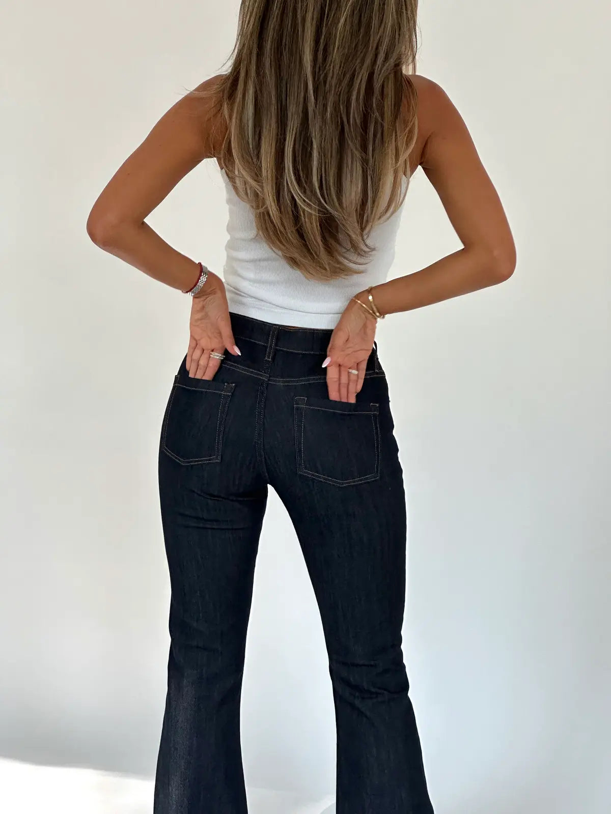 Flared Denim - Mörkblå