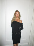 Iris Knit Mini Dress - Black
